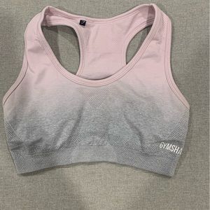 Gymshark sports bra grey and pink